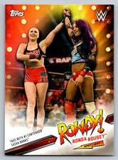 2019 Topps WWE SmackDown Live #36 Sasha Banks Rowdy Ronda Rousey