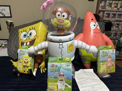 Vintage SPONGEBOB SQUAREPANTS Inflatable SpongeBob, Patrick, & Sandy   24 inch