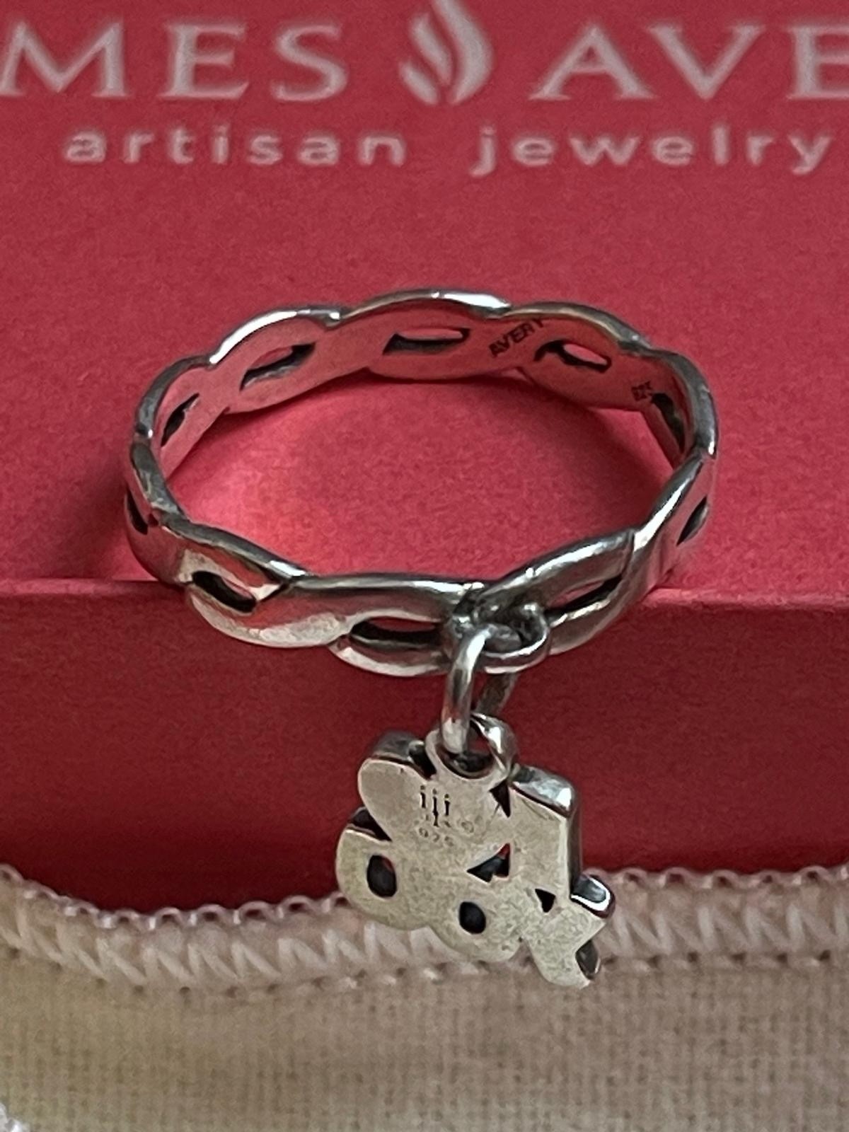 James Avery Twisted Wire Dangle Ring With Charm - image 8
