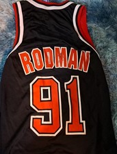 CHICAGO BULLS DENIS RODMAN VINTAGE CHAMPION NBA JERSEY