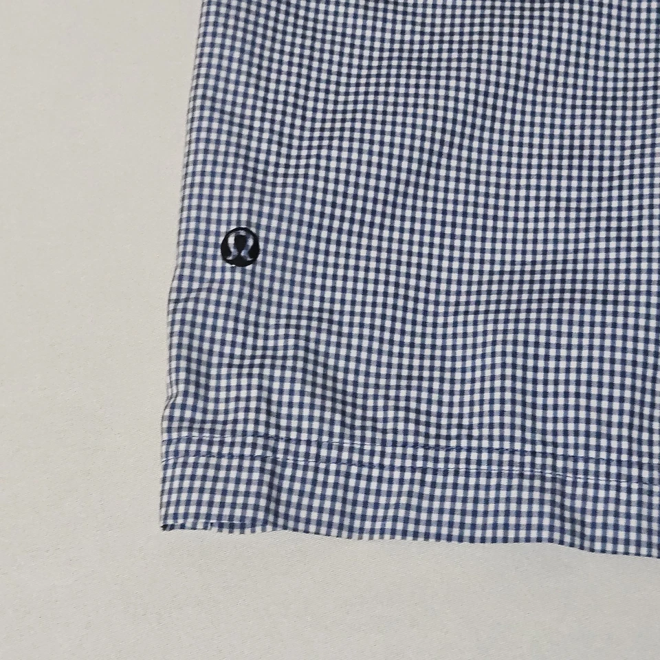 Шорты мужские Lululemon Kahuna 32 синие гингем спортивные опрятные курортные эластичные - Изображение 4 из 4