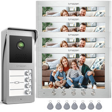 TMEZON 2 DRAHT 1-4 Familien VIDEO TÜRSPRECHANLAGE KLINGELANLAGE mit 7'' Monitor