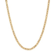 9ct Gold on Silver Byzantine Ladies Chain - Italian Women's Necklace 16 - 24"