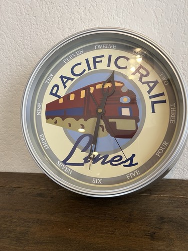Pacific Rail Lines Wall Clock - Train Wall Clock - AA Battery Operated Works!