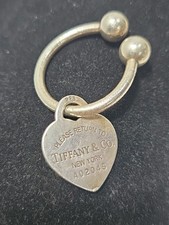 2001-TIFFANY  CO.- KEY RING/HEART TAG-RETURN TO TIFFANY-925-32.4 GRAMS-TESTED