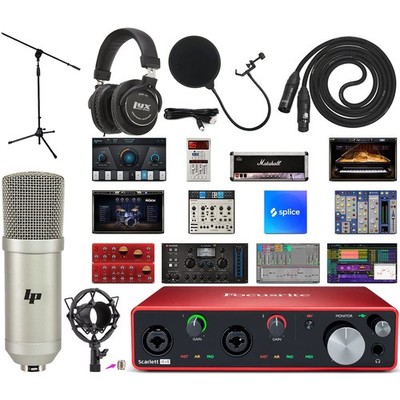 Focusrite Scarlett 4i4 4th Gen Studio Bundle: Mic, Headphones & Software