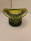 Vintage Fenton Daisy And Button Avocado Green Glass Top Hat