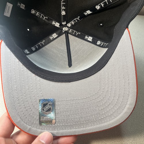 NEW ERA Anaheim Ducks A-FRAME 9Fifty Black And Orange Snapback Hat One Size - Picture 7 of 10