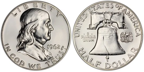 1962 - P PROOF FRANKLIN HALF DOLLAR - DIRECT FROM PROOF SET