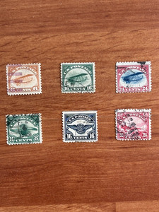 UNITED STATES: 1918 - 1923 Airmail Stamps - Comlpeted Set of 6 ( C1 - C6 ) - Use