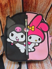 Sanrio My Melody Kuromi Black Pink Mini Backpack Adjustable Multi Pockets