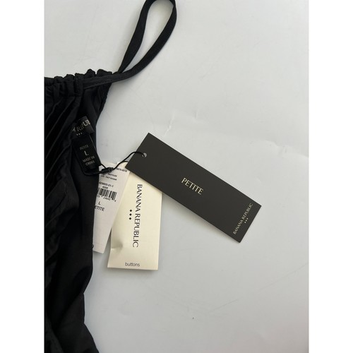 Nuevo con etiquetas Maxi Vestido Banana Republic Negro Halter Plisado Volantes Para Mujer Grande Pequeño - Imagen 7 de 17
