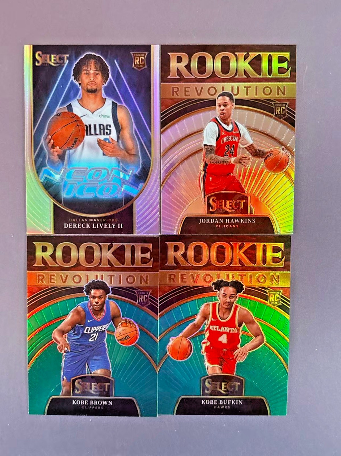 Dereck Lively II 2023-24 Panini Select Neon Icon Silver Prizm RC #16