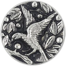 12 Pieces  in Flowers Metal Shank Buttons. 16Mm (5/8 Inch) (Silver Black)