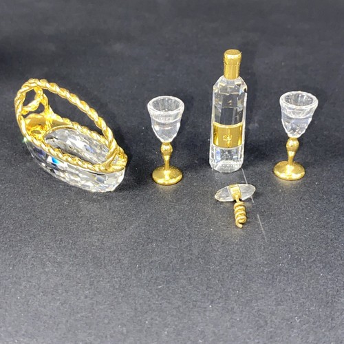 SWAROVSKI - Memories Crystal 5 Piece Wine Set with Basket - Retired PS - Picture 2 of 8