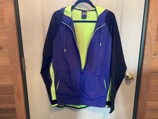 Vtg Russell Athletic Men  s L Windbreaker Jacket lightwgt Full Zip Hooded pockets