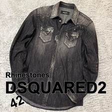 Dsquared2Luxury Denim Shirt Strass 22Aw Edizione Limitata Top Uomo, Popolare