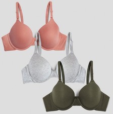 Fruit of the Loom 3 Pack Bras Bra Desert Dusk, Gray, Olive Estilo Size XXL NWT
