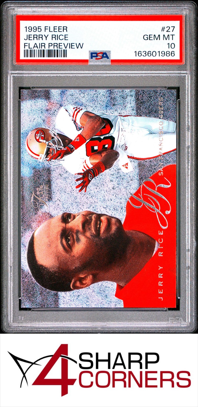 1995 FLEER FLAIR PREVIEW #27 JERRY RICE 49ERS HOF PSA 10 view 1
