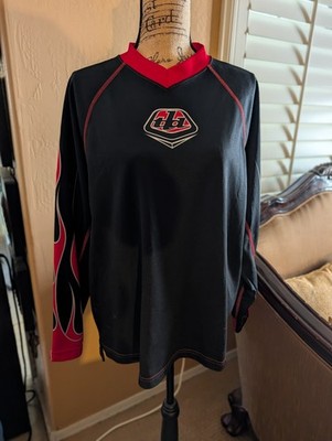 Troy Lee Designs Long Sleeve Jersey Black/Red Flame Paintball Moto Size L