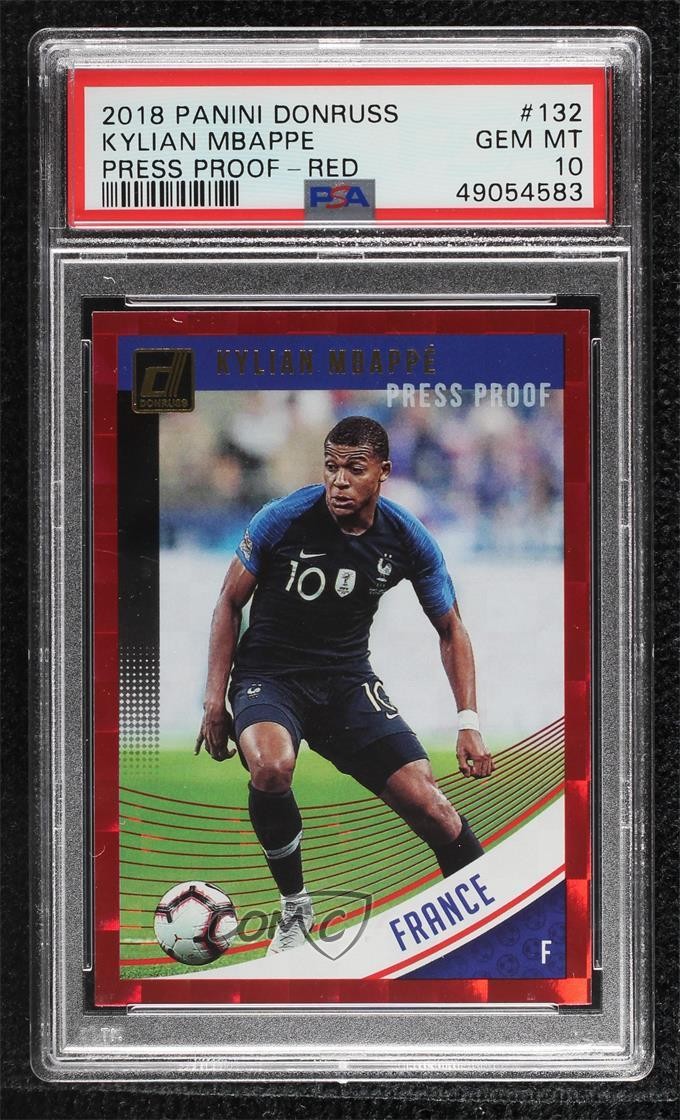2018 Panini Donruss Press Proof Red Kylian Mbappe Mbappé #132 PSA 10 GEM MT 17hq