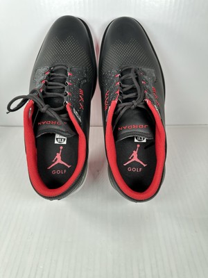 Size 11.5 Nike Air Jordan ADG 5 Mens Low Golf Shoes Black Red Bred