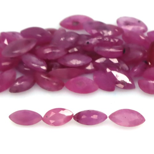 9.77 CT. Heated 65Pcs Pink Ruby Madagascar Marquise