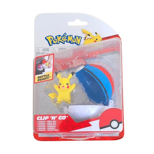 Pokemon Pikachu Clip N Go Figure and Great Ball - New