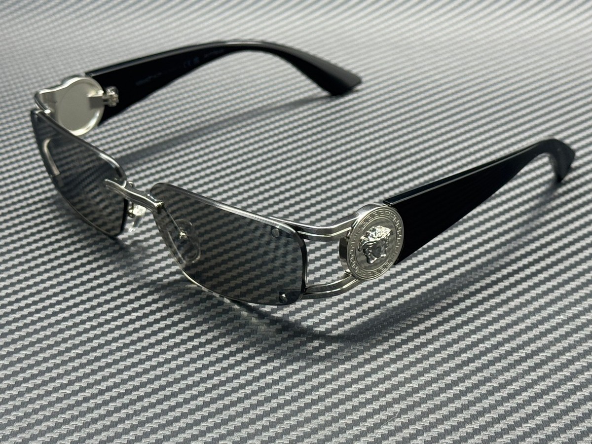 VERSACE VE2291 10016G Silver Grey Mirror Men's 59 mm Sunglasses | eBay