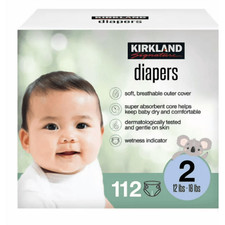 Kirkland Size 2 Swaddlers Ultra Day Night Diapers 112 Count Most Absorbent USA 0.36 per diaper
