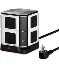 Power Strip Tower with PD20W USB C, BESTEK 8-Outlet and Black White New In Box