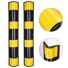 2PC 31" Rubber Corner Guard Protector Round Edge Reflective Yellow Safety Strips