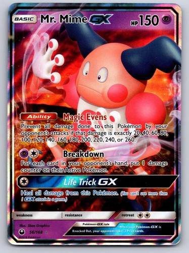MR. MIME GX 56/168 HOLO ULTRA RARE CELESTIAL STORM POKEMON MP