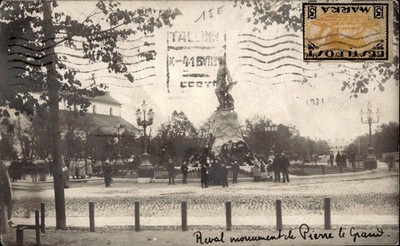 Estonia Tallinn Peter Great Monument 1921 PC