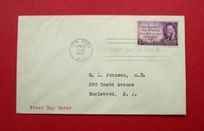 AMERICA RARE  1947  FIRST DAY COVER   FAMOUS AMERICANS   JOSEPH PULITZER