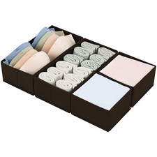 Drawer Organizer Clothes, Underwear Drawer Organizer, Set of 4 Foldable Close...