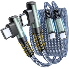 AINOPE USB C Cable to USB C 60W 2Pack 6.6ft Nylon Braided Type C Charger Fast