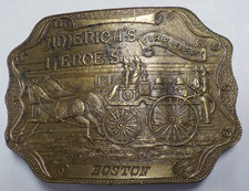 Vintage America's Hero's Fire Dept. Boston Solid Brass Bergamot Belt Buckle