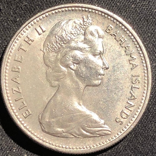 1966 Bahamas 25 Cents Copper-Nickel Coin - XF (Extra Fine) condition
