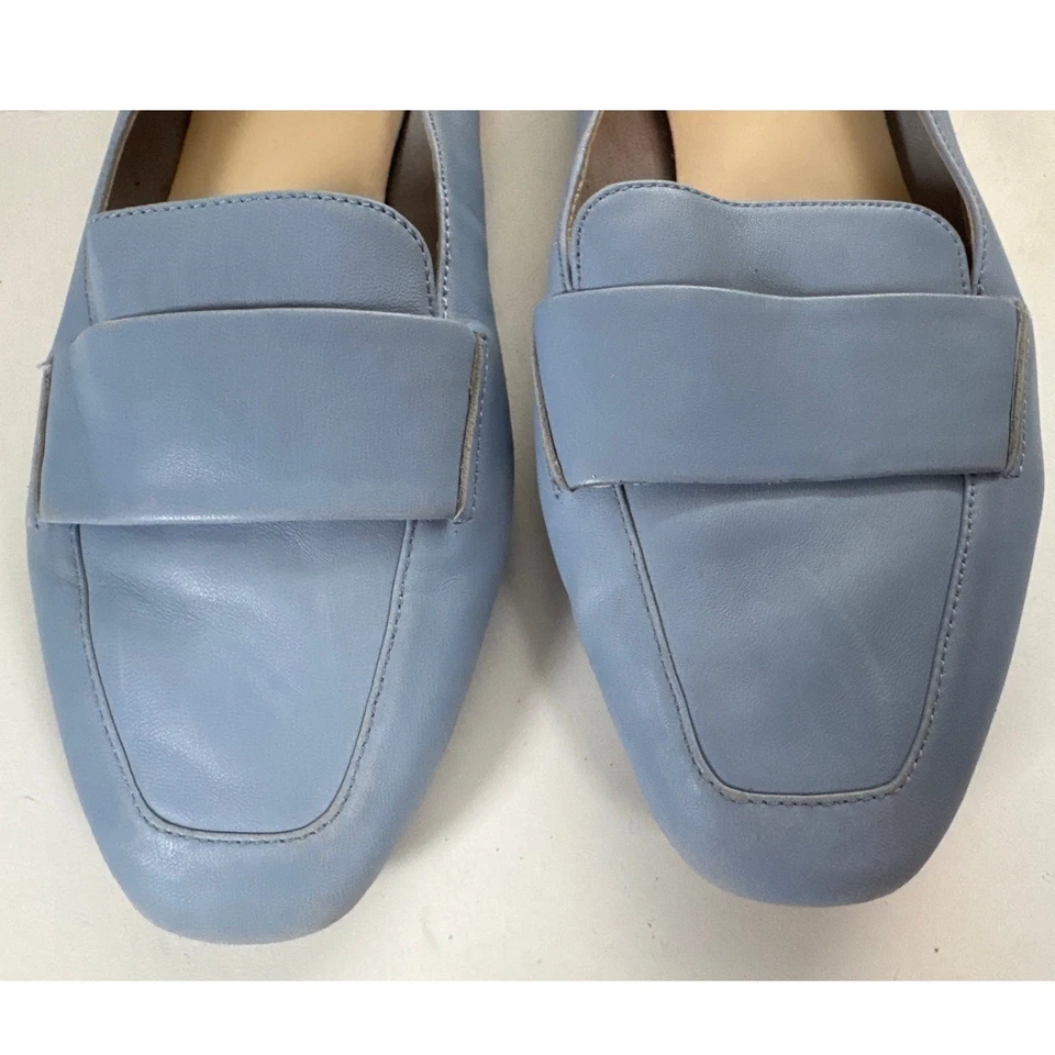 Mocasines planos Enzo Angiolini Periwinkle de cuero azul para mujer 8,5 clásicos preppy Foto 4 de 4
