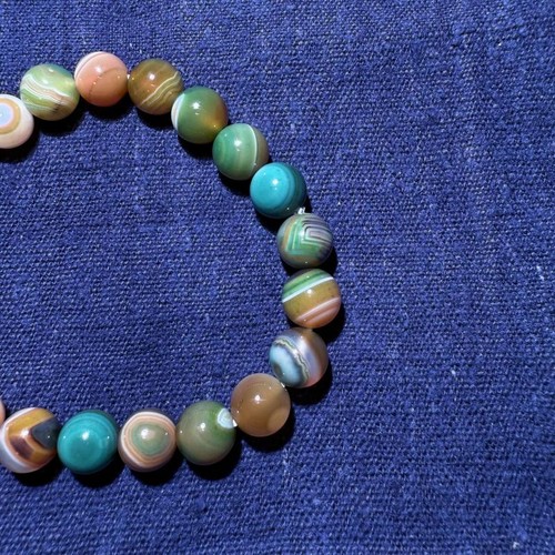 🌟🔥🚀COLLECTOR GRADE!Rare China Inner Mongolia Gobi Eye Agate Bead Bracelet - Picture 4 of 11