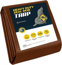 Heavy Duty 12 Mil Waterproof Poly Tarp with Grommets – Multiple Sizes & Colors