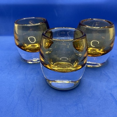 Mikasa Home Accents Solaris Amber Votive Candle Holder Heavy Bases Set Of 3