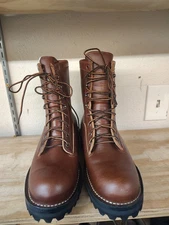 Danner 63500 Brown Leather Work Boots Vibram Sole Made In USA Size 8.5D