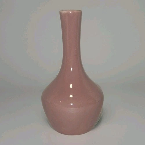 VTG Haeger Bud Vase Dusty Rose Mauve Pink #382 USA Small Sill Shelf
