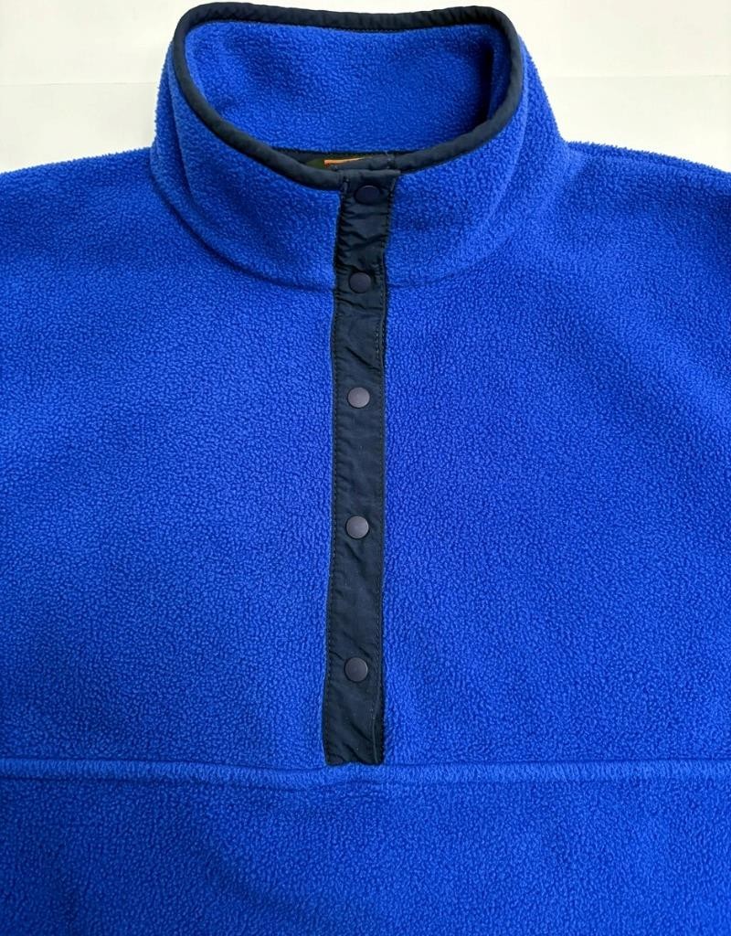 Vintage 90s LL Bean 1/4 Snap Royal Blue Polartec Fleece Pullover