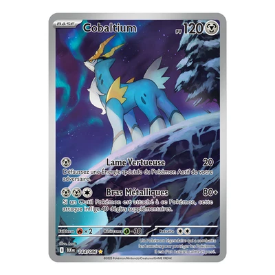 Cobaltium 144/086 🇫🇷 Carte Pokémon EV10.5 Foudre Noire AR Art Rare NM TCG Card - Photo 1/4