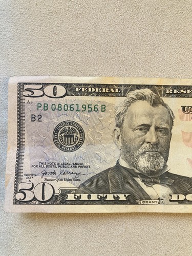 50 Dollar Bill, Birthday note-August/ 6 /1956 - Picture 3 of 4