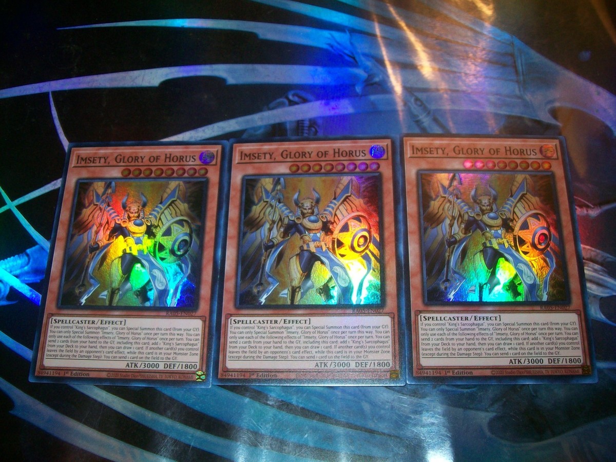 3x Imsety, Glory of Horus 1st Edition Super Rare RA05-EN027 Yu-Gi-Oh! | eBay