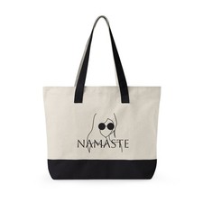 Bent Not Broken canvas tote  inspirational yoga silhouette zipper tote